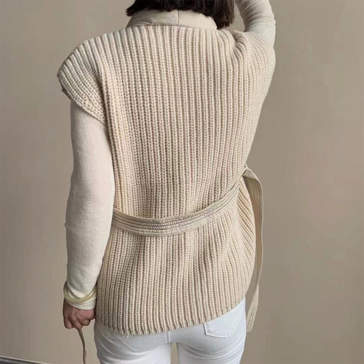Rhona – Soft Belted Wrap Puffer Waistcoat