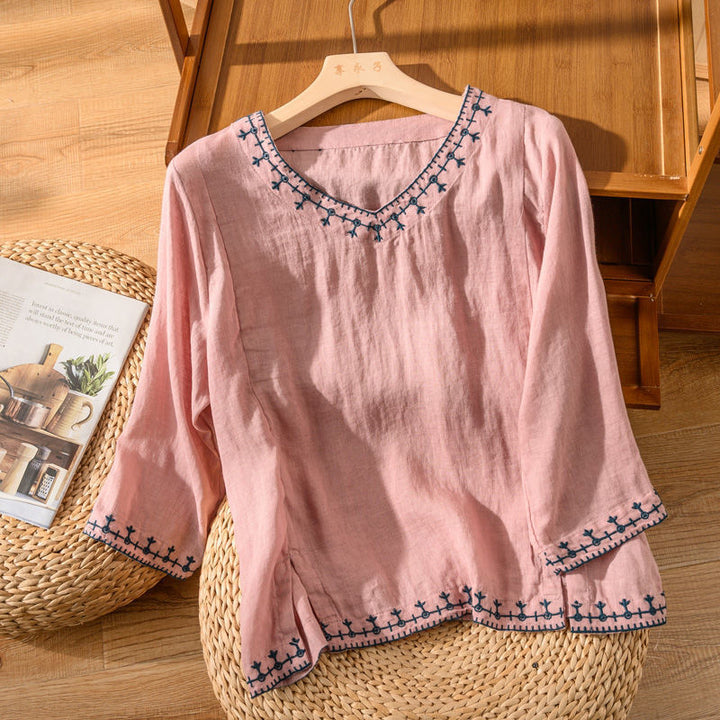 Georgiana | Pattern V-Neck Blouse