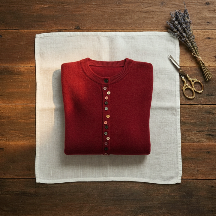 Kathleen – Knit Cardigan with Multicolour Buttons