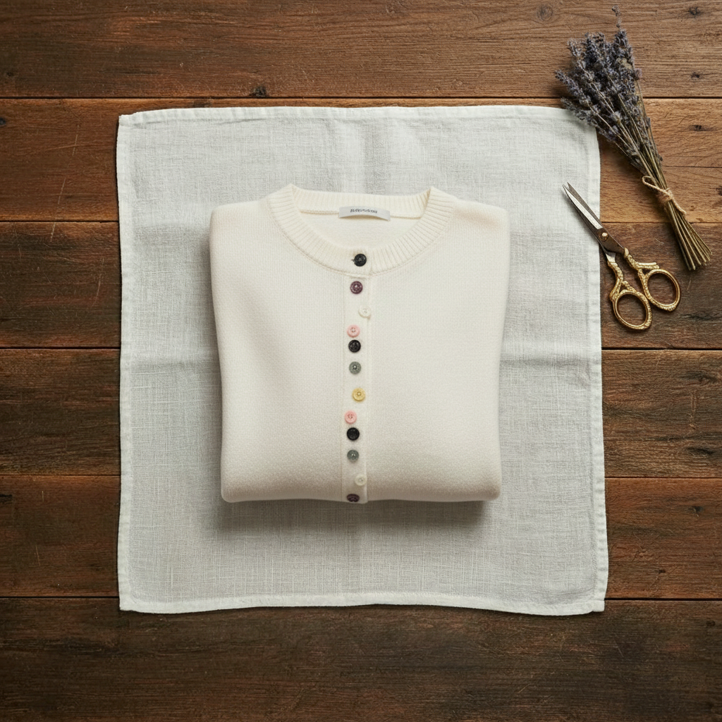 Kathleen – Knit Cardigan with Multicolour Buttons