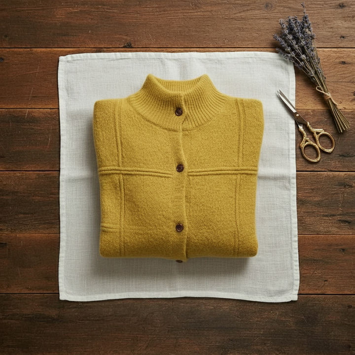 Kay – Mock Neck Button-Front Knit Cardigan