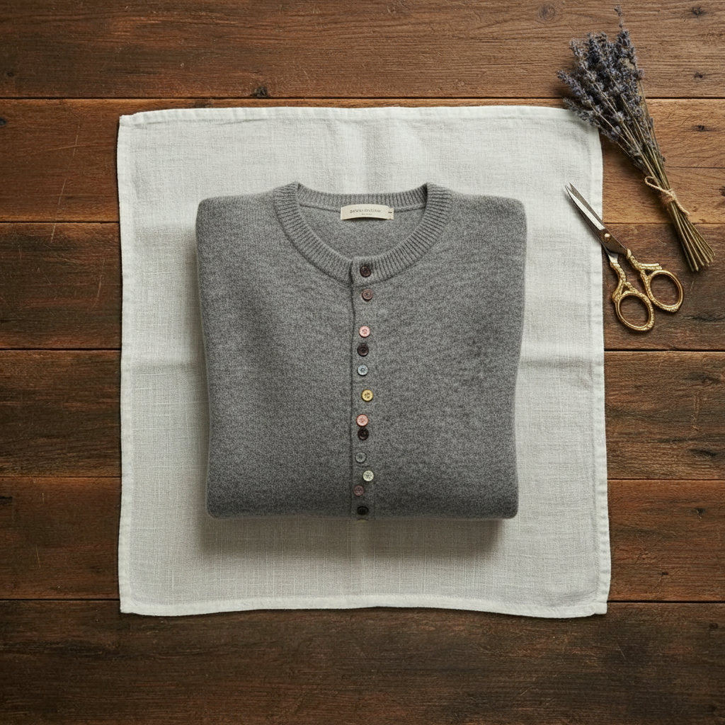 Kathleen – Knit Cardigan with Multicolour Buttons