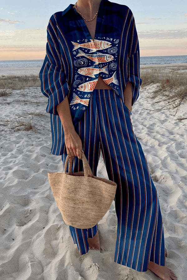 Elizabeth | Printed Wide-Leg Two-Piece