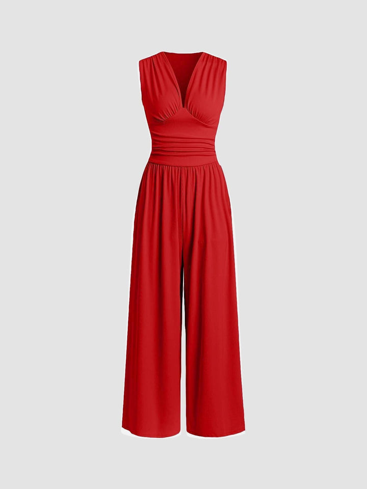 Nuala – Wide Leg Ruched Jumpsuit