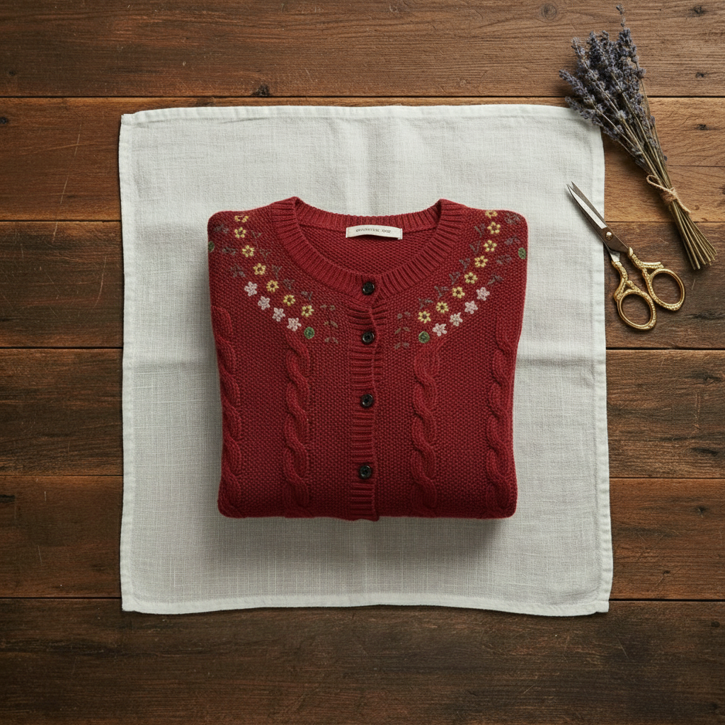 Annette – Floral Embroidered Knit Cardigan