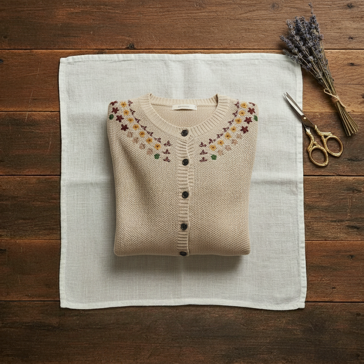 Annette – Floral Embroidered Knit Cardigan