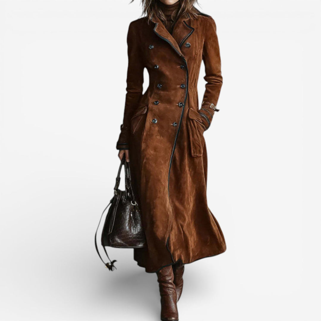 Sybilla – Double-Breasted Suede-Look Long Coat