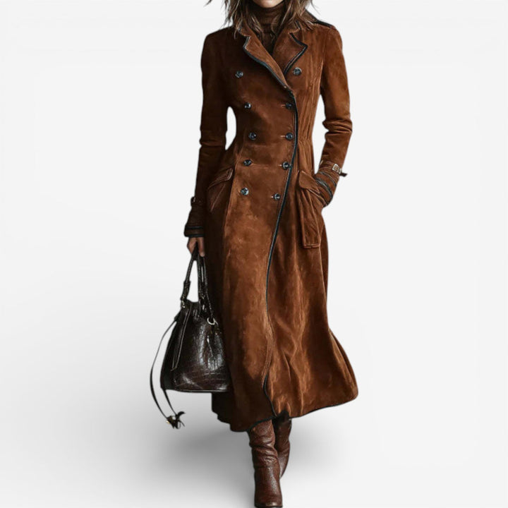 Sybilla – Double-Breasted Suede-Look Long Coat