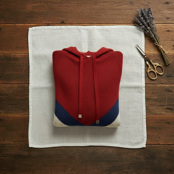 Betty – Colour-Block Knit Hooded Jumper