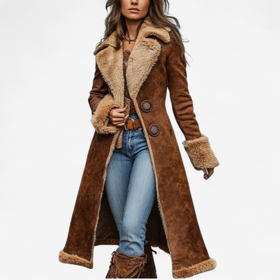 Rowena – Faux-Shearling Lined Longline Coat