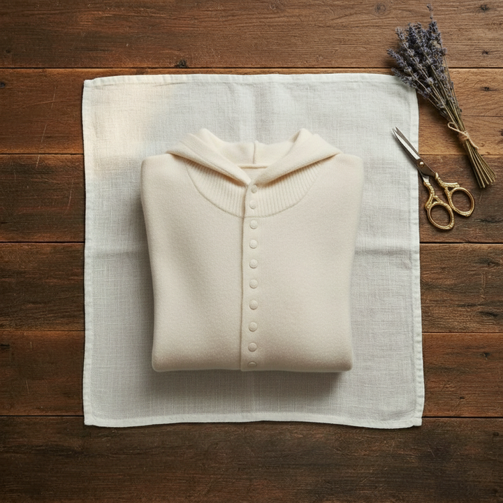 Saskia – Hooded Button-Front Knit Cardigan