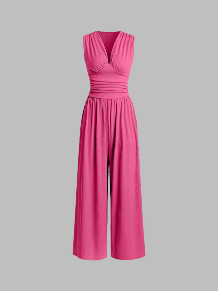 Nuala – Wide Leg Ruched Jumpsuit