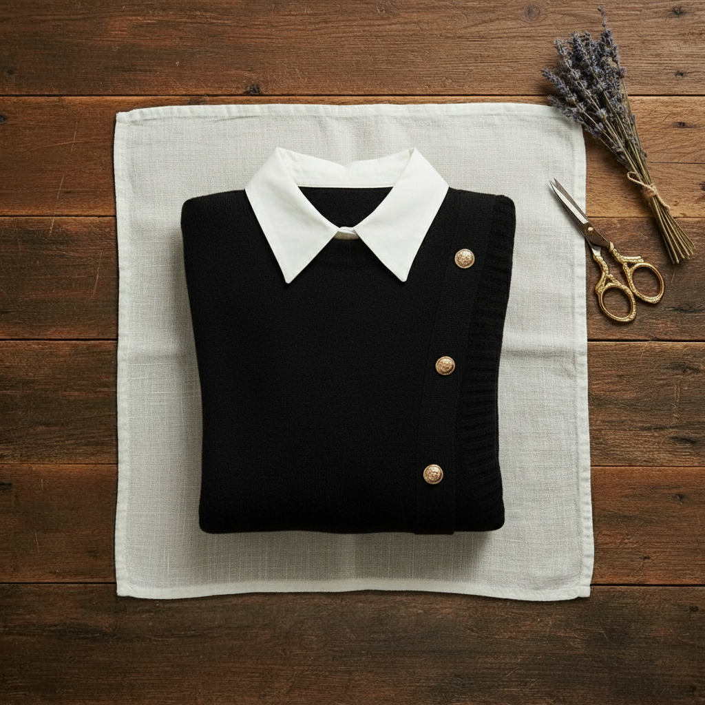Winnie – Knit Vest with Double Button Detail