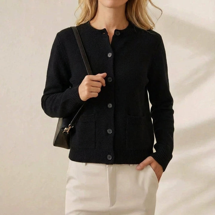 Joanna – Button-Front Ribbed Knit Cardigan