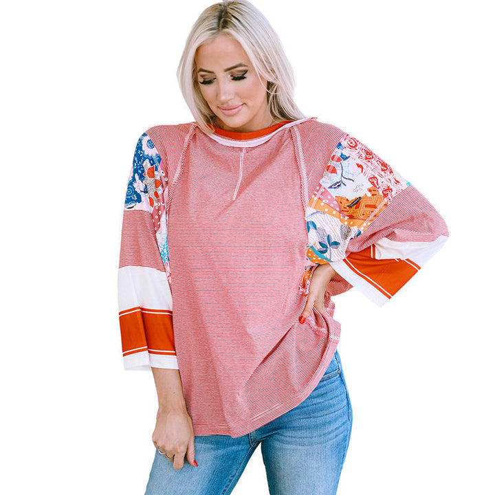 Emer | Lightweight Patchwork Batwing Top