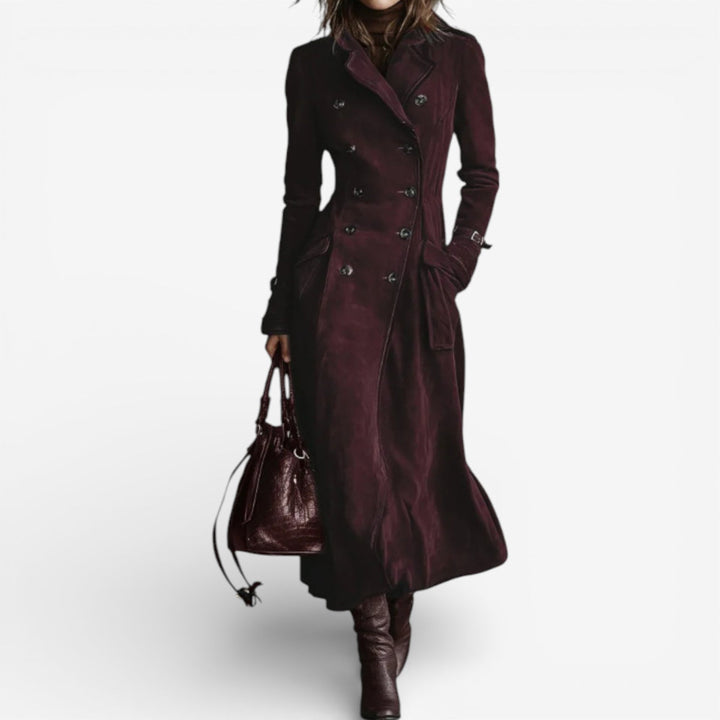 Sybilla – Double-Breasted Suede-Look Long Coat