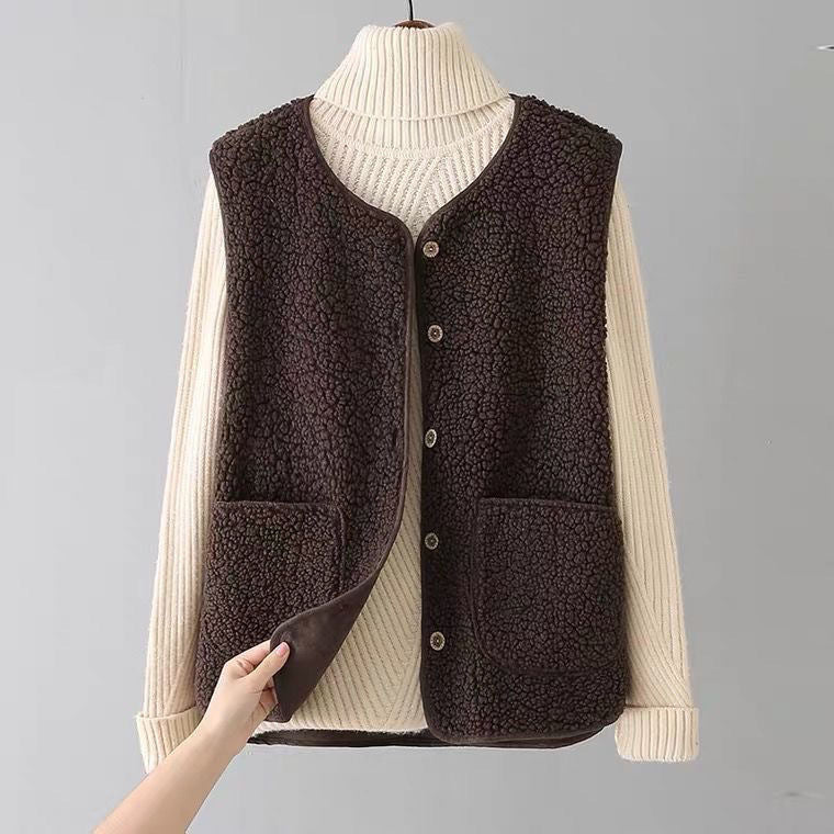 Frances – Soft Fleece Sleeveless Waistcoat
