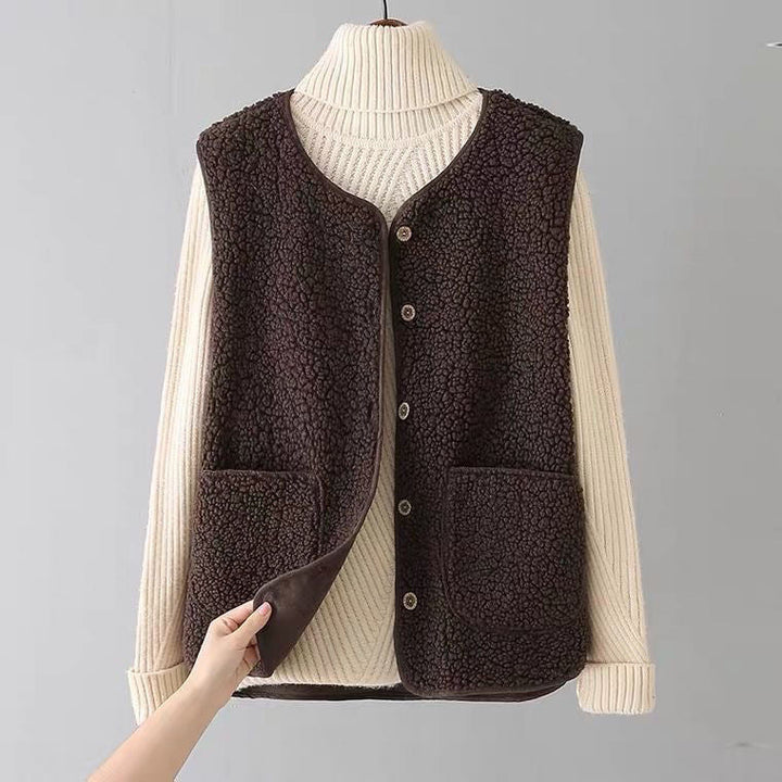 Frances – Soft Fleece Sleeveless Waistcoat