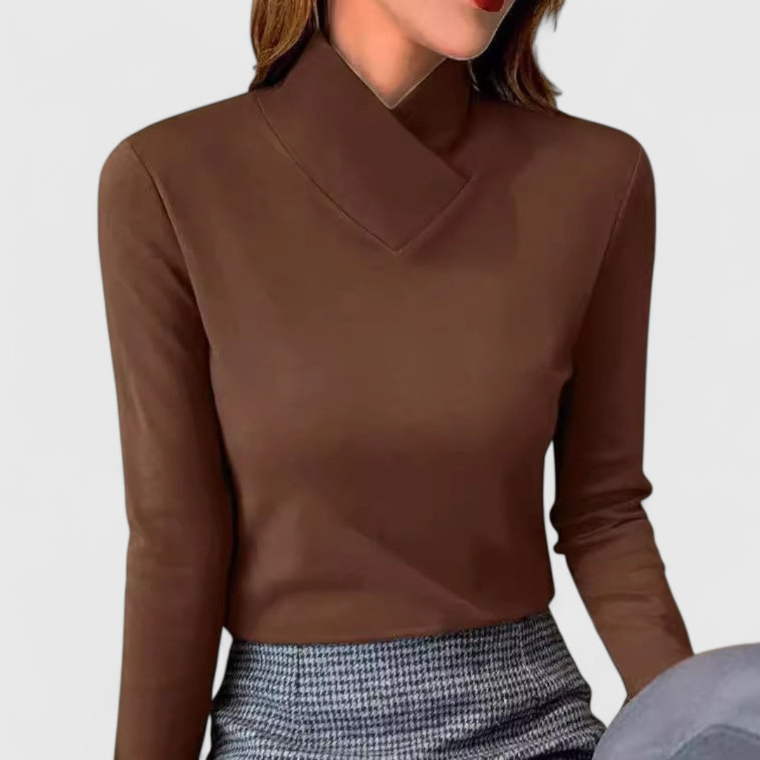 Morwenna – Elegant Turtleneck Long Sleeve Top