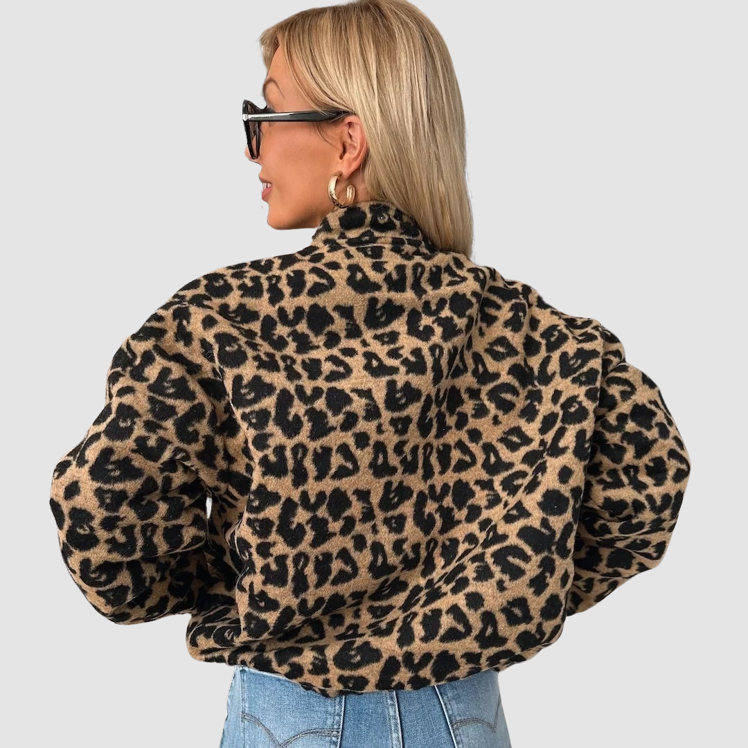 Ursula – Leopard Print Button-Up Jacket