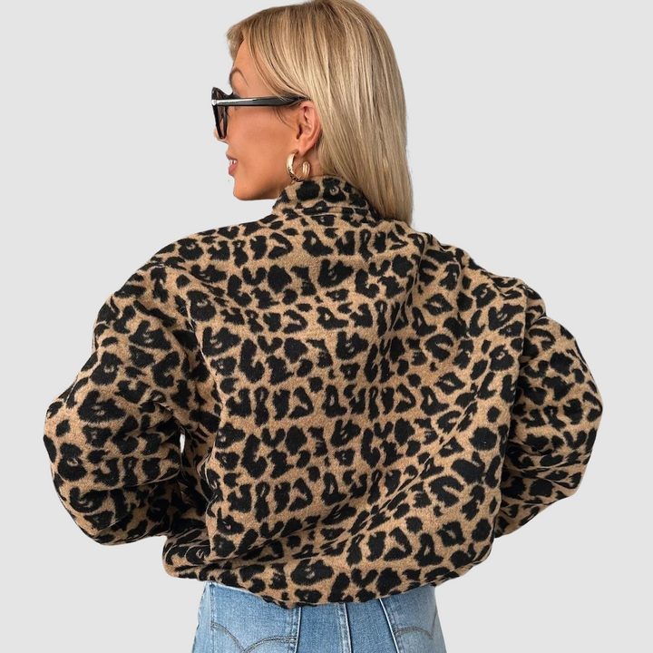 Ursula – Leopard Print Button-Up Jacket