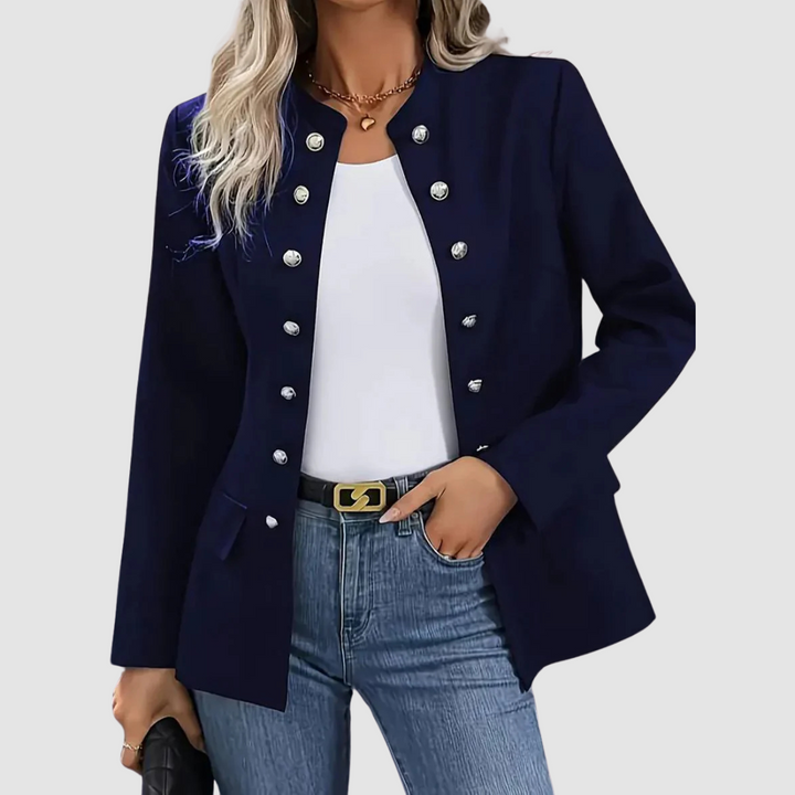 Constance – Double-Breasted Military Button Blazer