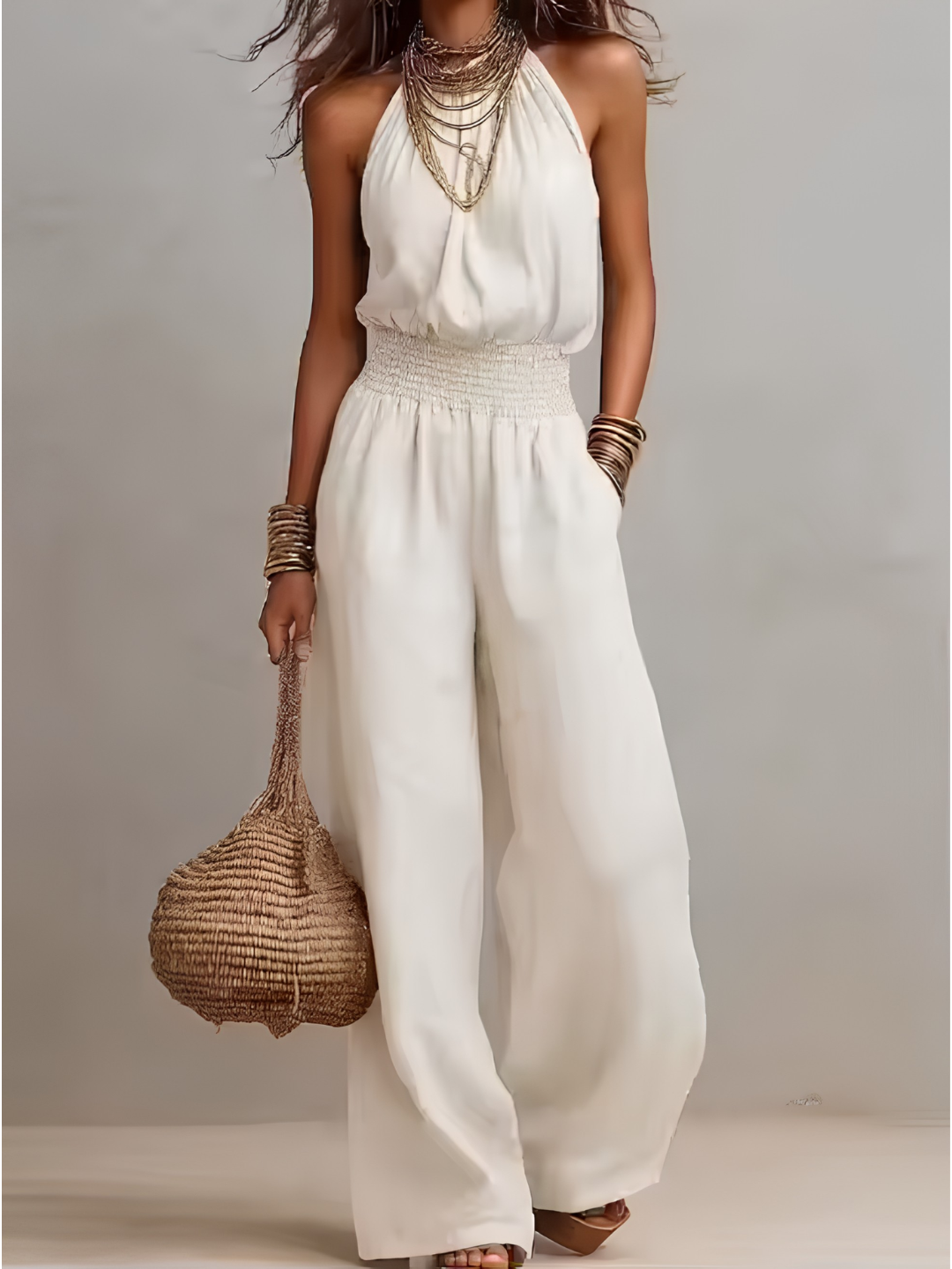Audrey – Halter Neck Wide-Leg Jumpsuit