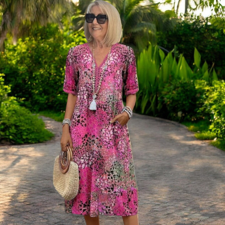 Hermione – Printed Boho Midi Dress