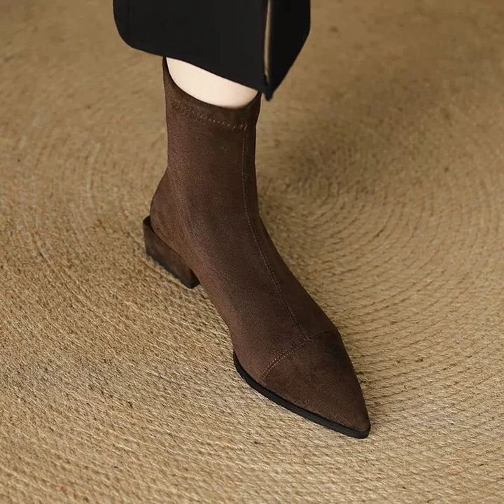 Carys – Pointed Toe Sock Ankle Boots