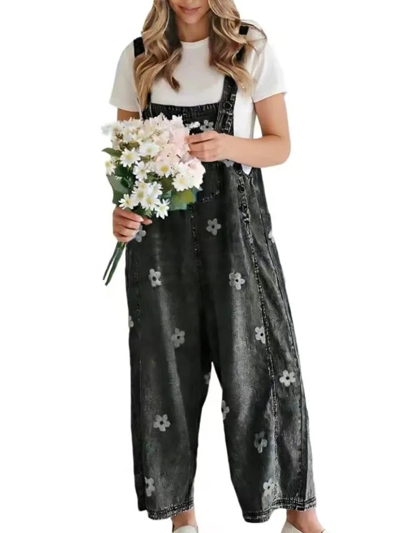 Imogen – Floral Denim Dungaree Dungarees