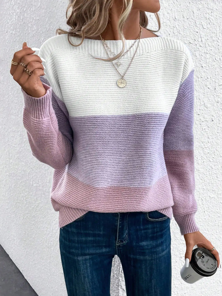 Rhiannon – Colourblock Knit Jumper