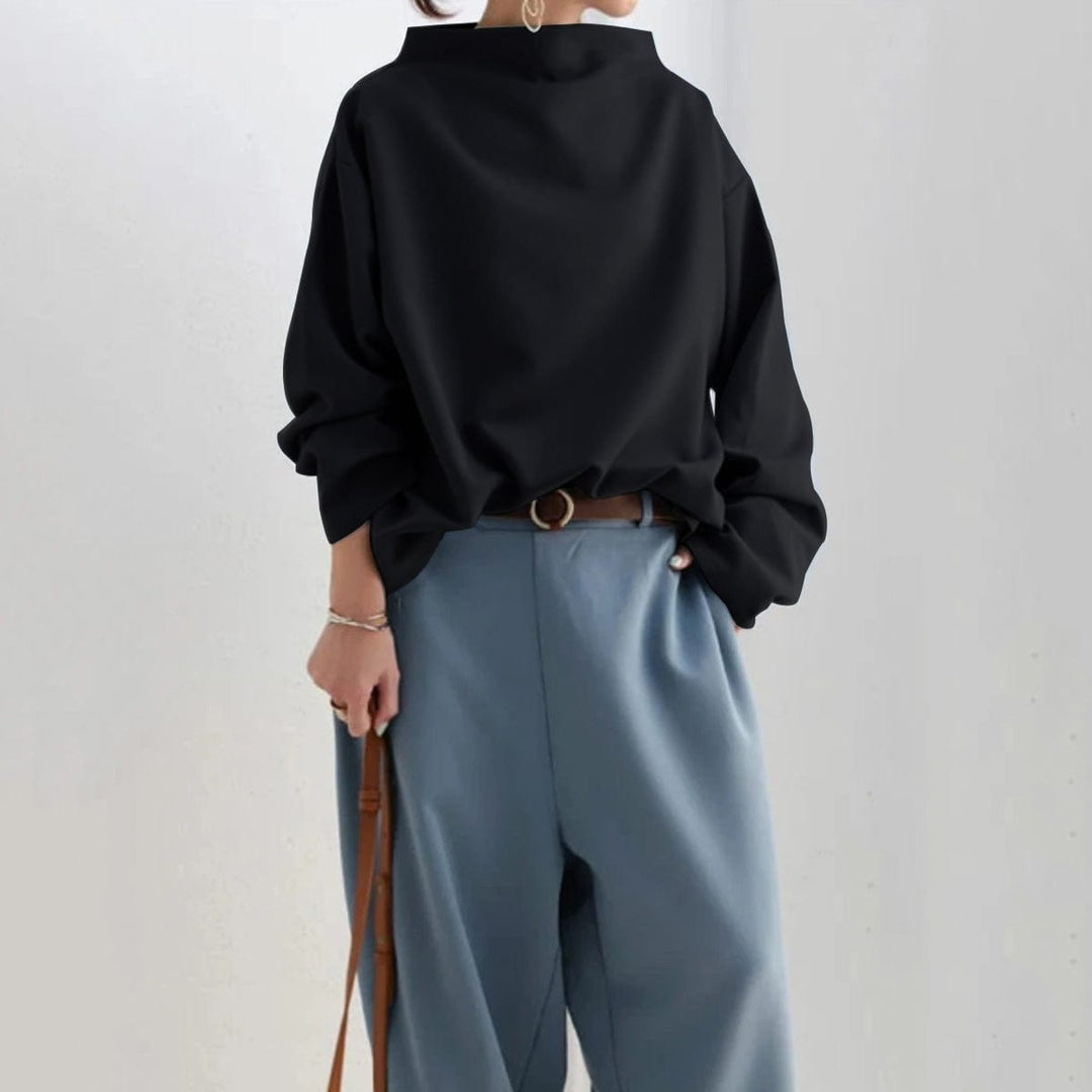 Maureen – Oversized High-Neck Slouch Top