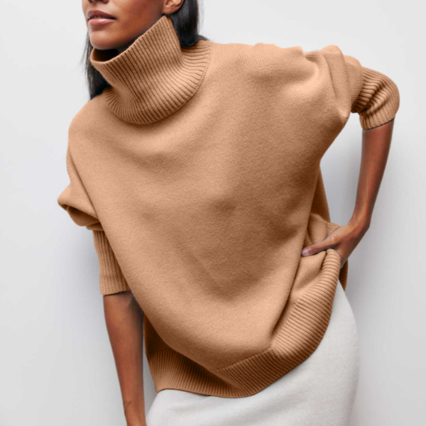 Jennifer – Oversized Turtleneck Knit Jumper