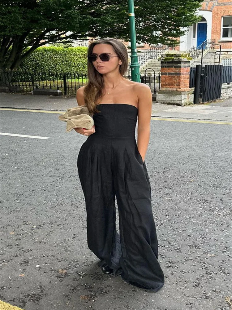 Valerie – Strapless Wide-Leg Elegant Jumpsuit