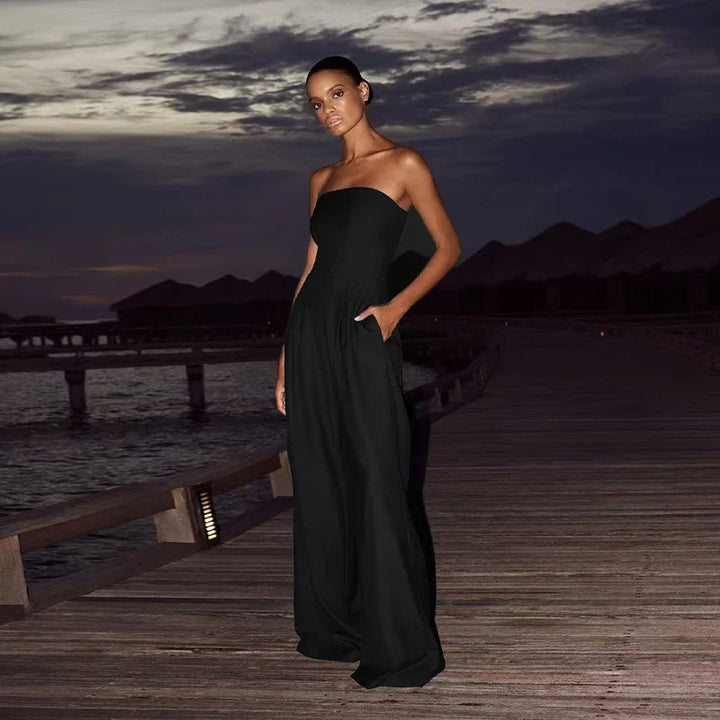 Valerie – Strapless Wide-Leg Elegant Jumpsuit