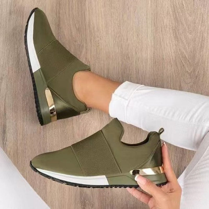 Rhiannon – Slip-On Trainers with Gold Detail