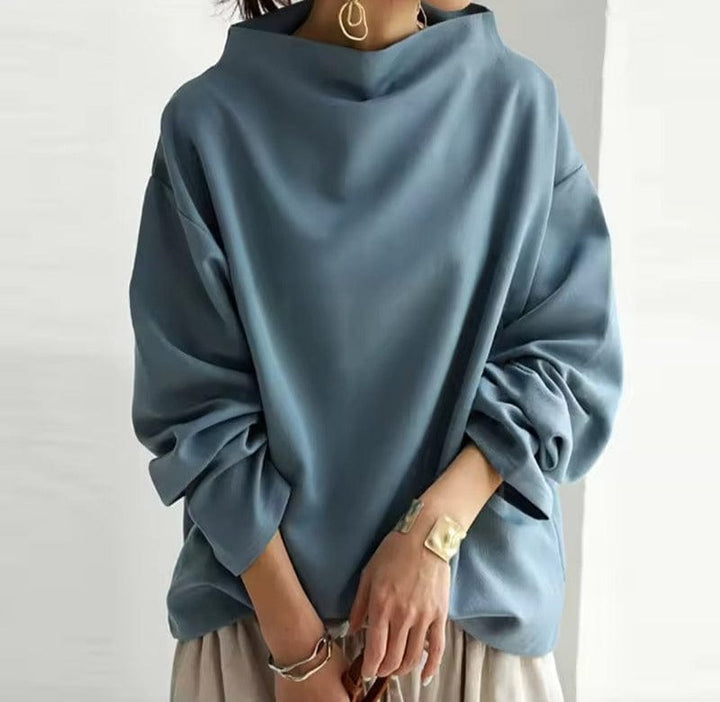 Maureen – Oversized High-Neck Slouch Top