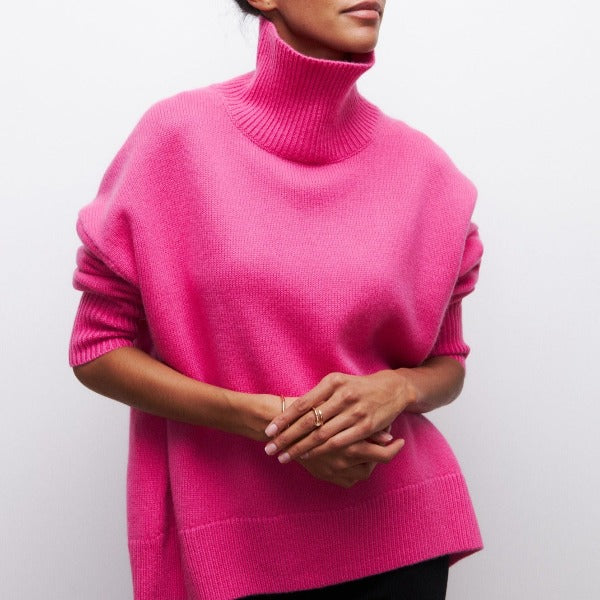 Jennifer – Oversized Turtleneck Knit Jumper