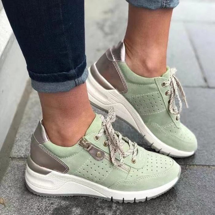 Lucasta – Wedge Lace-Up Trainers