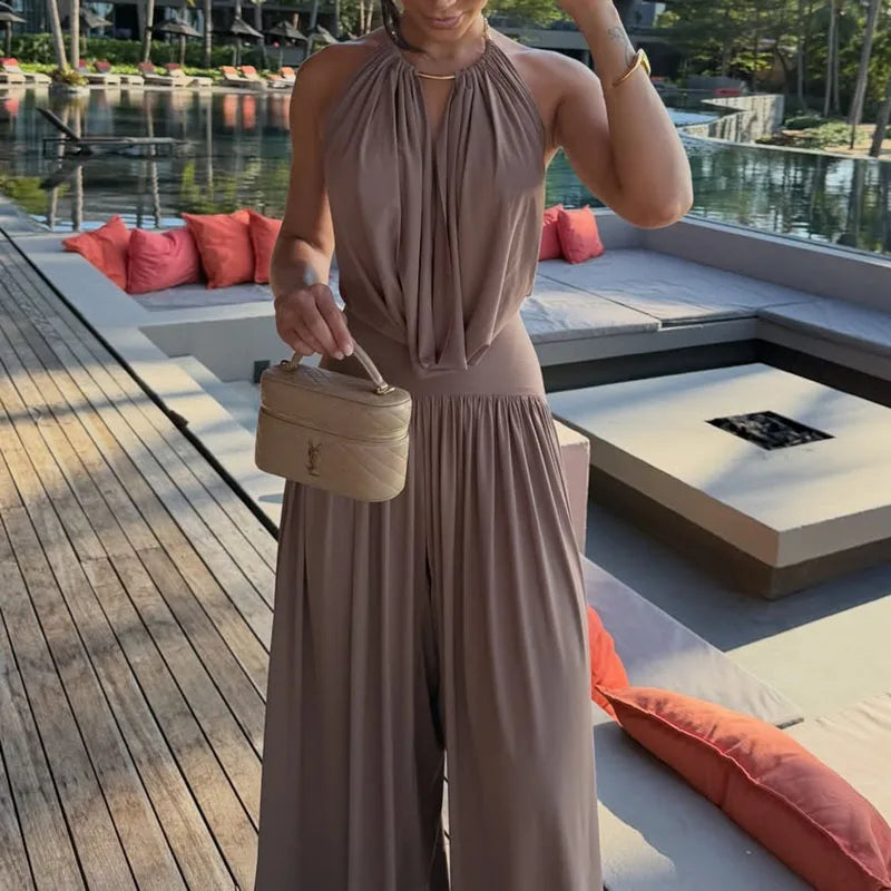 Miranda – Halter Neck Wide Leg Jumpsuit