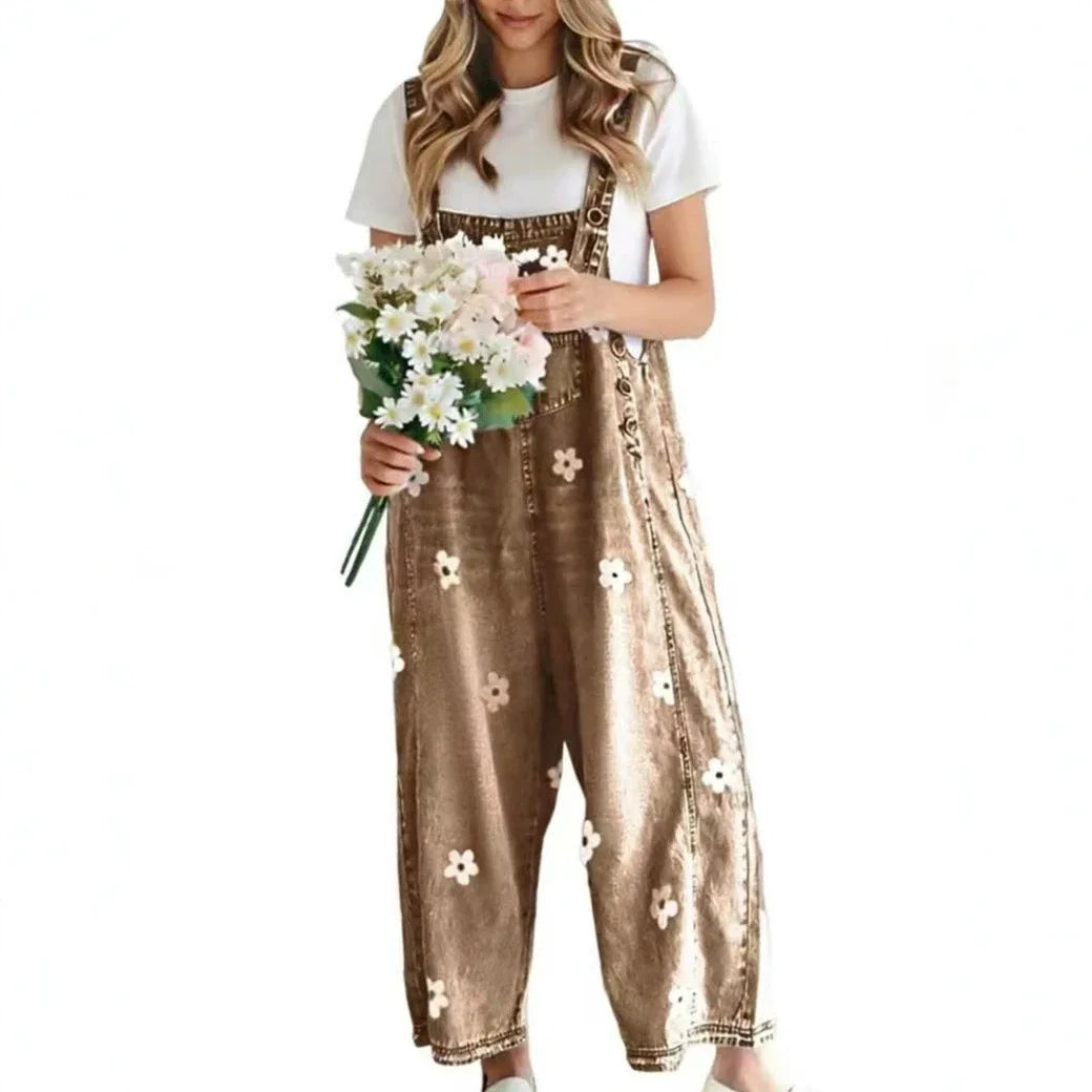 Imogen – Floral Denim Dungaree Dungarees