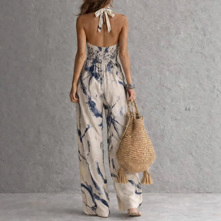 Sonia – Halterneck Wide-Leg Printed Jumpsuit