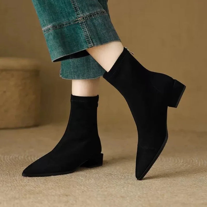 Carys – Pointed Toe Sock Ankle Boots