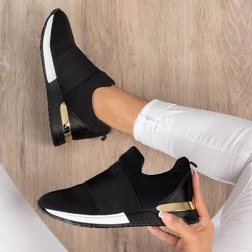 Rhiannon – Slip-On Trainers with Gold Detail