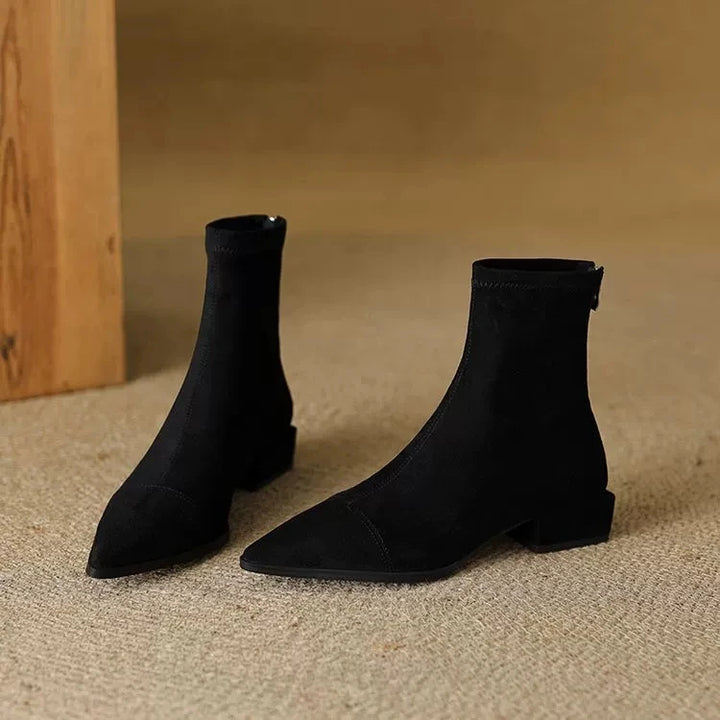 Carys – Pointed Toe Sock Ankle Boots