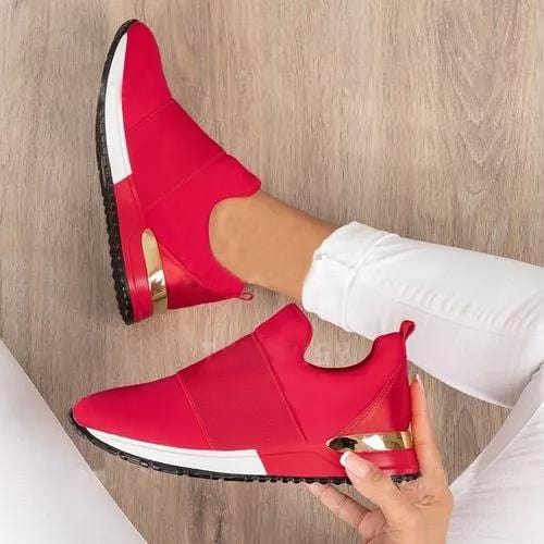 Rhiannon – Slip-On Trainers with Gold Detail