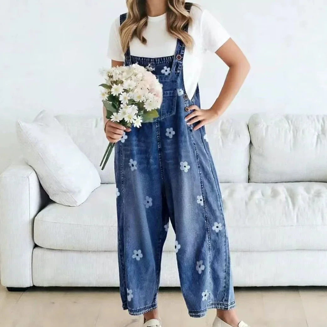 Imogen – Floral Denim Dungaree Dungarees