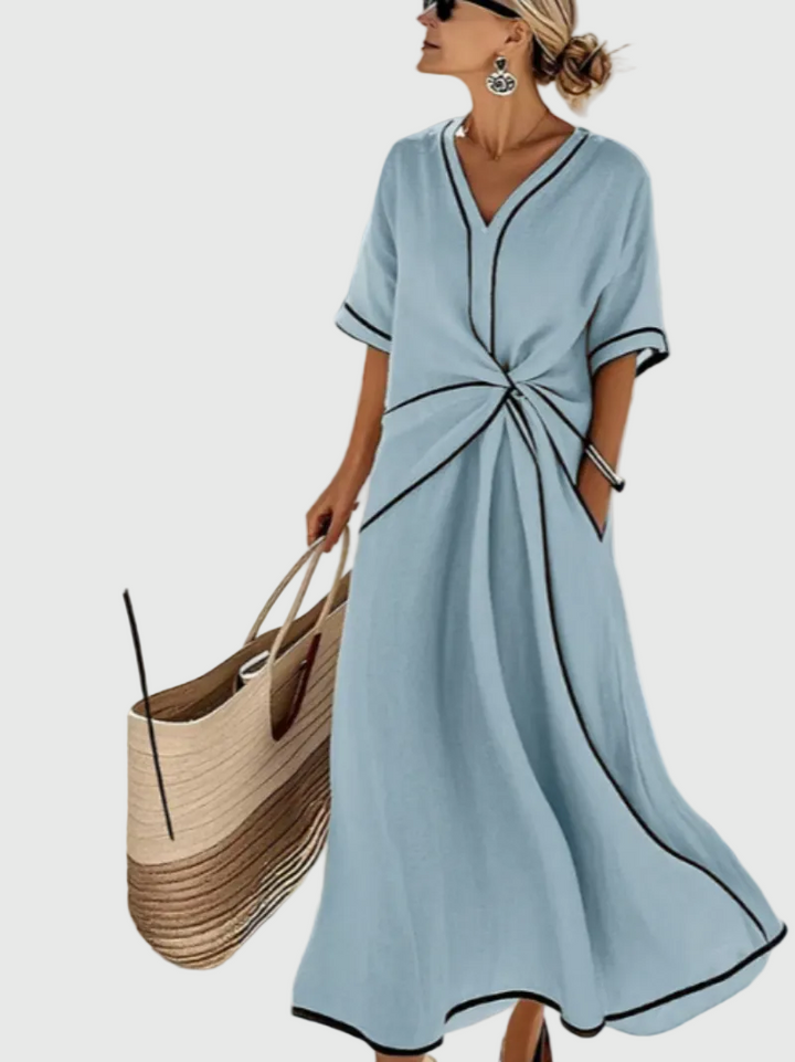 Brynn | Draped Coastal Maxi Dress