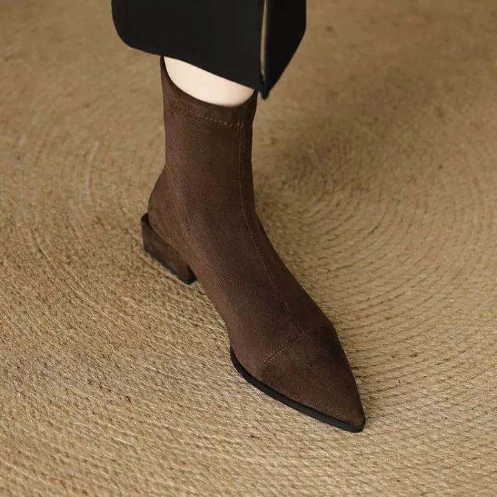 Carys – Pointed Toe Sock Ankle Boots