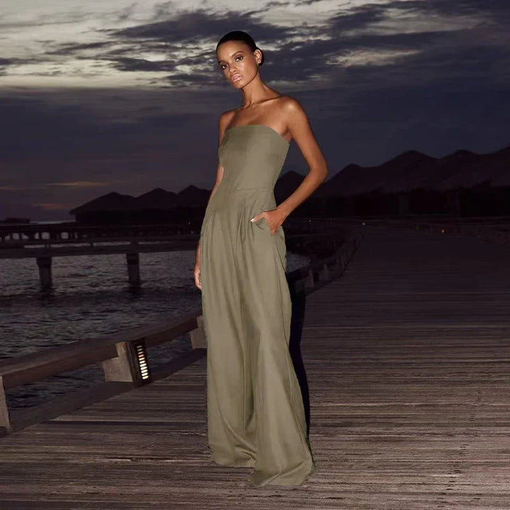 Valerie – Strapless Wide-Leg Elegant Jumpsuit